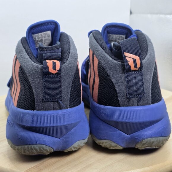 Mens Size 12 - Adidas Dame 8 EXTPLY Basketball Shoes Blue/Coral/Black Gym Court - Picture 6 of 10